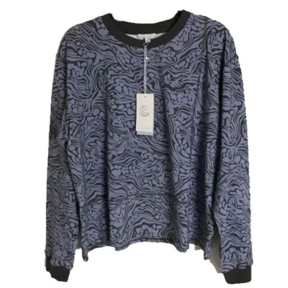 Johnny Was Calme Seamed Oversized Pullover Top/Sweatshirt Size XS